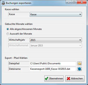 Buchungen exportieren