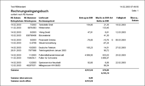 Rechnungseingangsbuch Rechnungseingangsbuch