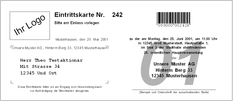 Eintrittskarte Eintrittskarte